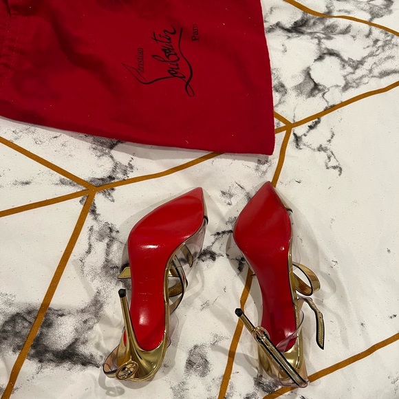Rare Louboutin 39 Gold red bottoms - Picture 8 of 11